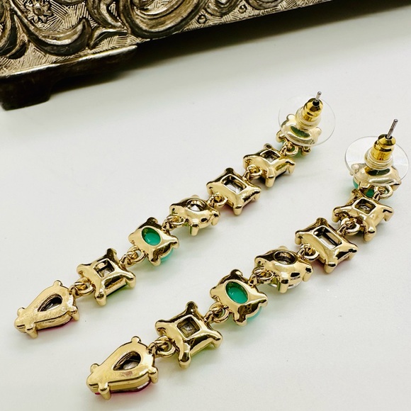 Crystal Linear Statement Earrings - Picture 5 of 11